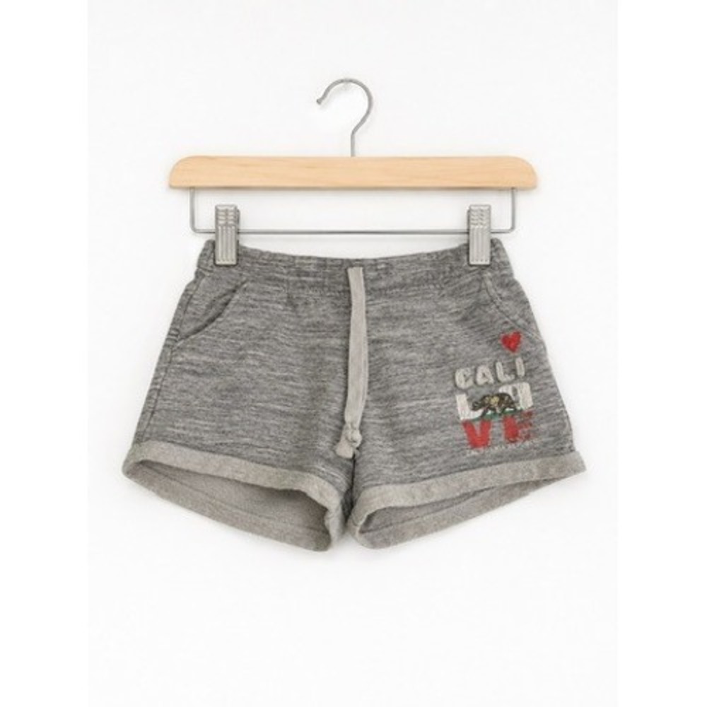Reflex Kids Cali Love California Republic Graphic Sweat Shorts Gray Girl M 11/12